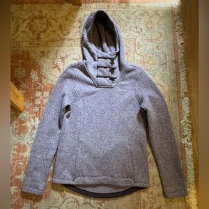 The North Face Womens Crescent Hooded Pullover Knobbed Sweater Sz XS Purple EUC